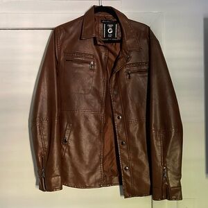 Brown leather jacket